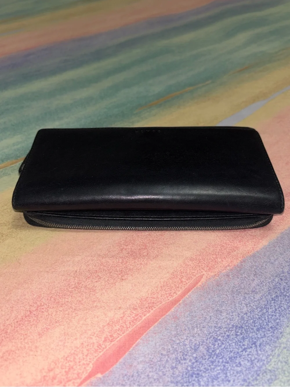 Coach vintage black leather checkbook wallet legacy 3trifold wallet